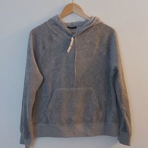 NWT J Crew Relaxed Velour Hoodie Gray Size Small
